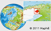 Physical Location Map of Pajala Kommun, highlighted country
