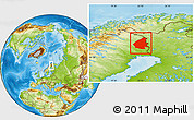 Physical Location Map of Pajala Kommun