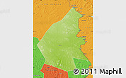 Physical Map of Pajala Kommun, political outside