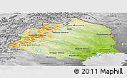 Physical Panoramic Map of Norrbottens Län, desaturated