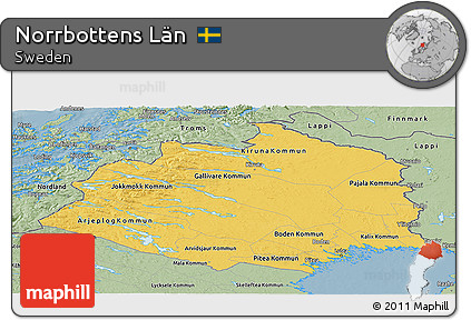 Savanna Style Panoramic Map of Norrbottens Län