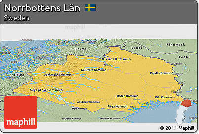 Savanna Style Panoramic Map of Norrbottens Län