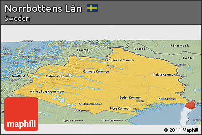 Savanna Style Panoramic Map of Norrbottens Län