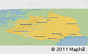 Savanna Style Panoramic Map of Norrbottens Län, single color outside