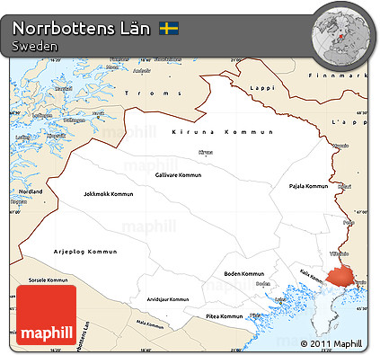 Classic Style Simple Map of Norrbottens Län