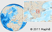 Shaded Relief Location Map of Hallsberg Kommun