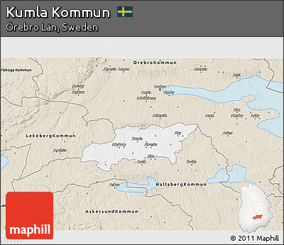 Classic Style 3D Map of Kumla Kommun