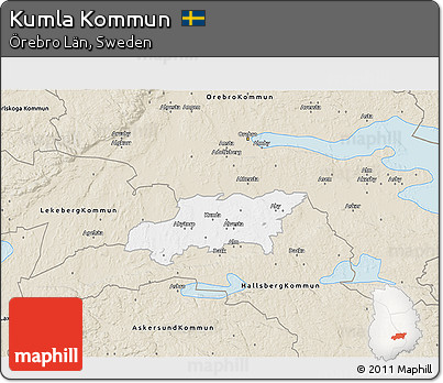 Classic Style 3D Map of Kumla Kommun