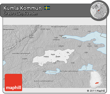 Gray 3D Map of Kumla Kommun