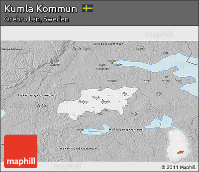 Gray 3D Map of Kumla Kommun