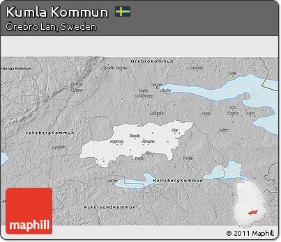 Gray 3D Map of Kumla Kommun