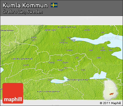 Physical 3D Map of Kumla Kommun