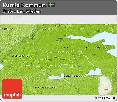 Physical 3D Map of Kumla Kommun