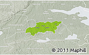 Physical 3D Map of Kumla Kommun, lighten, semi-desaturated