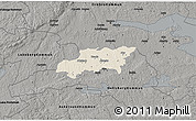 Shaded Relief 3D Map of Kumla Kommun, darken, semi-desaturated