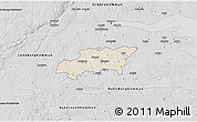 Shaded Relief 3D Map of Kumla Kommun, desaturated