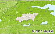 Shaded Relief 3D Map of Kumla Kommun, physical outside