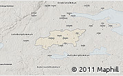 Shaded Relief 3D Map of Kumla Kommun, semi-desaturated