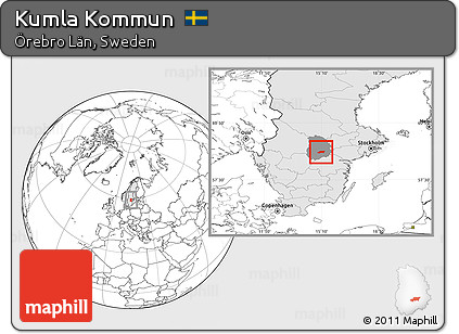 Blank Location Map of Kumla Kommun, highlighted country, highlighted parent region