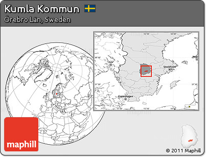 Blank Location Map of Kumla Kommun, highlighted country, highlighted parent region
