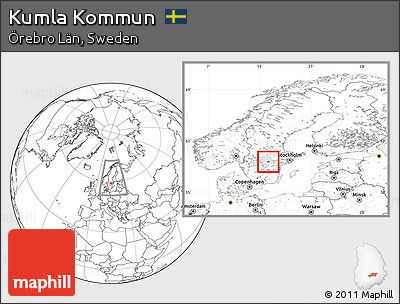 Blank Location Map of Kumla Kommun, highlighted parent region, within the entire country