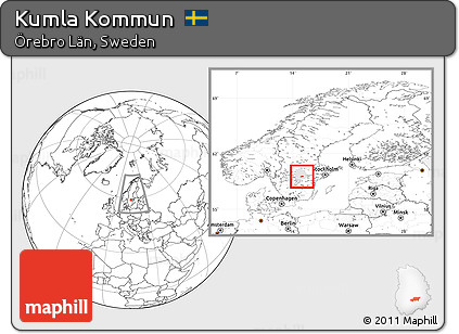 Blank Location Map of Kumla Kommun, highlighted parent region, within the entire country