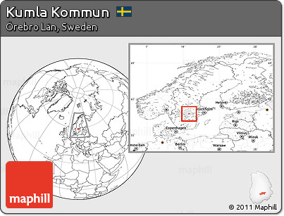 Blank Location Map of Kumla Kommun, highlighted parent region, within the entire country