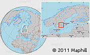 Gray Location Map of Kumla Kommun, within the entire country