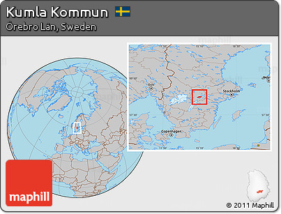 Gray Location Map of Kumla Kommun