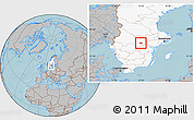 Gray Location Map of Kumla Kommun, highlighted country, hill shading