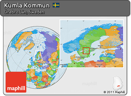 Political Location Map of Kumla Kommun, within the entire country