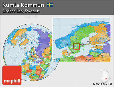 Political Location Map of Kumla Kommun, within the entire country