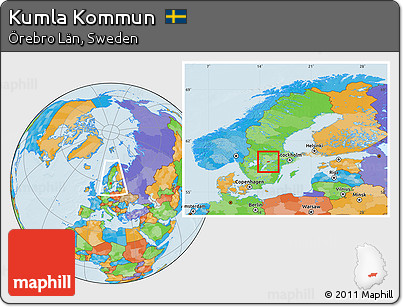 Political Location Map of Kumla Kommun, within the entire country