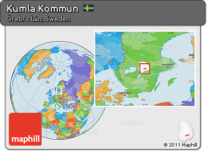 Political Location Map of Kumla Kommun, highlighted parent region