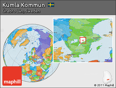 Political Location Map of Kumla Kommun, highlighted parent region