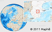 Shaded Relief Location Map of Kumla Kommun, highlighted country