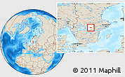 Shaded Relief Location Map of Kumla Kommun, highlighted parent region
