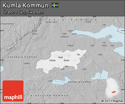 Gray Map of Kumla Kommun