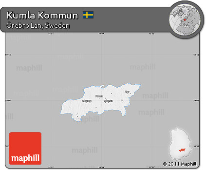 Gray Map of Kumla Kommun, single color outside