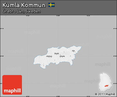 Gray Map of Kumla Kommun, single color outside