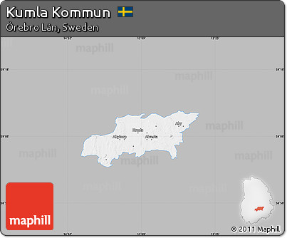 Gray Map of Kumla Kommun, single color outside