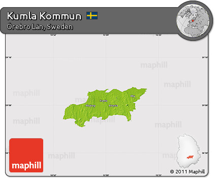 Physical Map of Kumla Kommun, cropped outside
