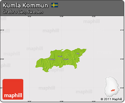 Physical Map of Kumla Kommun, cropped outside