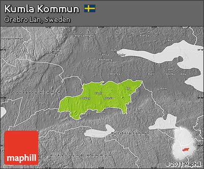 Physical Map of Kumla Kommun, desaturated