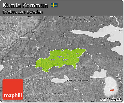 Physical Map of Kumla Kommun, desaturated
