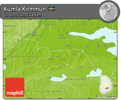 Physical Map of Kumla Kommun