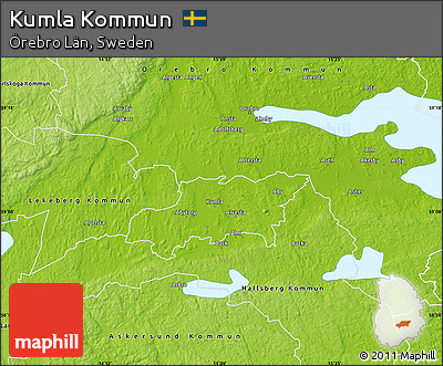 Physical Map of Kumla Kommun