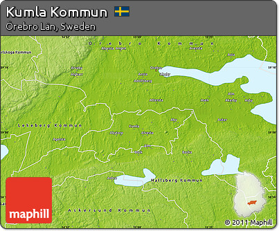 Physical Map of Kumla Kommun