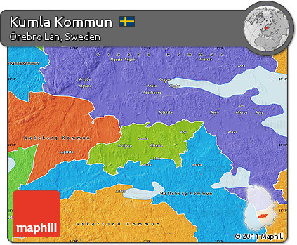 Physical Map of Kumla Kommun, political outside