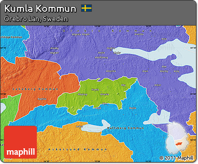 Physical Map of Kumla Kommun, political outside